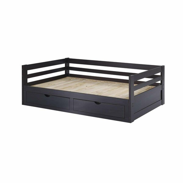 Kd Cama De Bebe Jasper Twin to King Size Extending Day Bed with Storage Drawers Espresso KD3239653